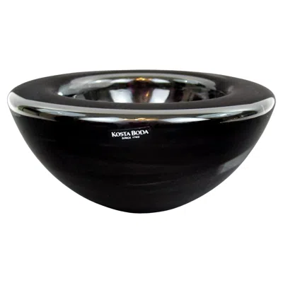 Pre-owned Kosta Boda Atoll Black Large Bowl Design Anna Ehrner