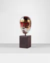 Kosta Boda Bertil Vallien "brains On Stone Hefaistos" Sculpture In Red