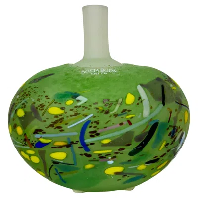 Pre-owned Kosta Boda Bertil Vallien For  Satelite Vase In Green