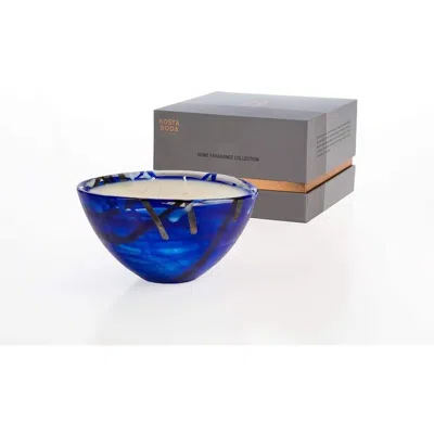 Kosta Boda Candle (blue, Small, Coastal Bloom)