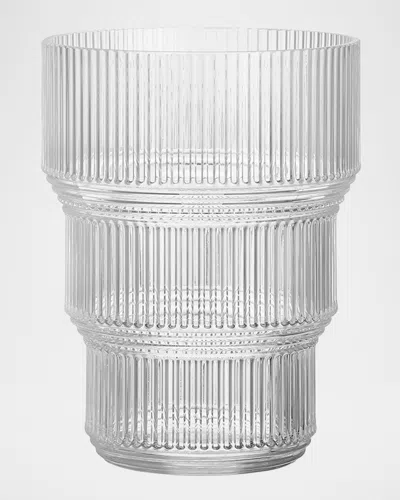 Kosta Boda Clear Pavilion Tulip Vase In Silver