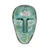 Kosta Boda Companion Yes Glass Mask Sculpture In Green