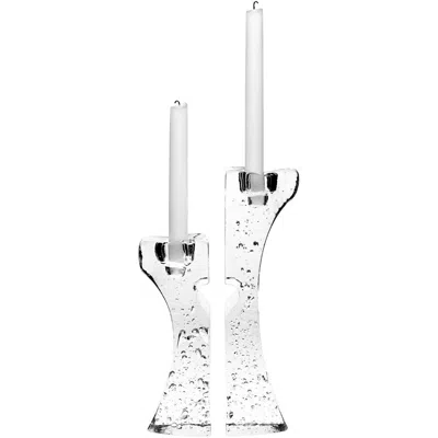 Kosta Boda Connect Candlestick (pair) In Multi