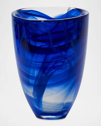 Kosta Boda Contrast Blue Vase, 8"