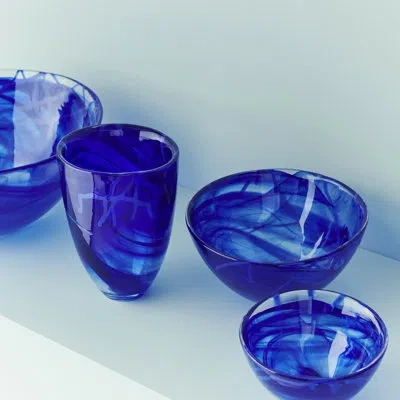 Kosta Boda Contrast Bowl Blue/blue Small