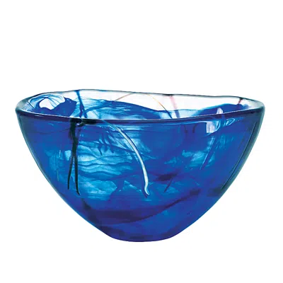 Kosta Boda Medium Contrast Glass Bowl In Blue