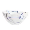 Kosta Boda Small Contrast Glass Bowl In White/ Multi