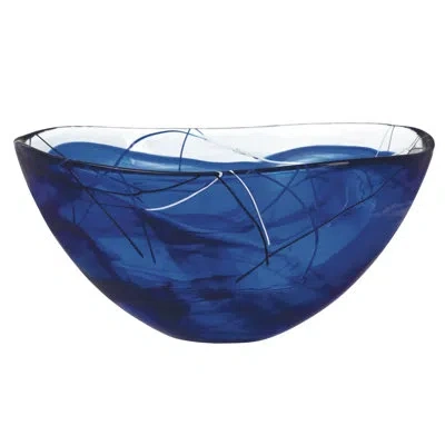 Kosta Boda Contrast Serving Bowl In Blue