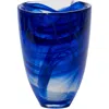 Kosta Boda Contrast Blue Vase, 8" In Blue