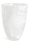 Kosta Boda Contrast White Vase, 8" In White