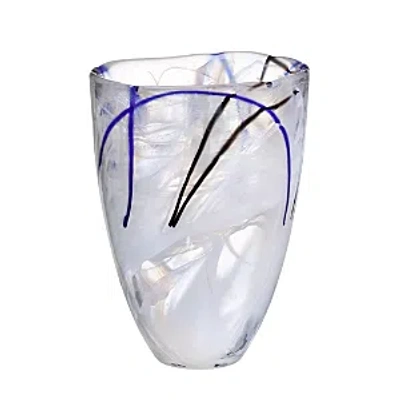 Kosta Boda Contrast Vase In White/ Multi
