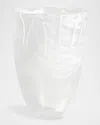 Kosta Boda Contrast White Vase, 8" In White