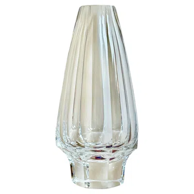 Pre-owned Kosta Boda Costa Boda Cut Crystal Vase, Octagonal Mid Century, Sweden In Transparent