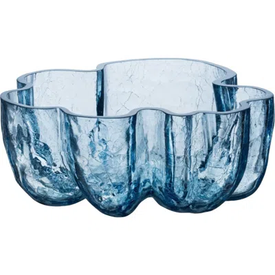 Kosta Boda Crackle Circular Bowl In Blue