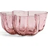 Kosta Boda Crackle Pink Glass Bowl In Pink