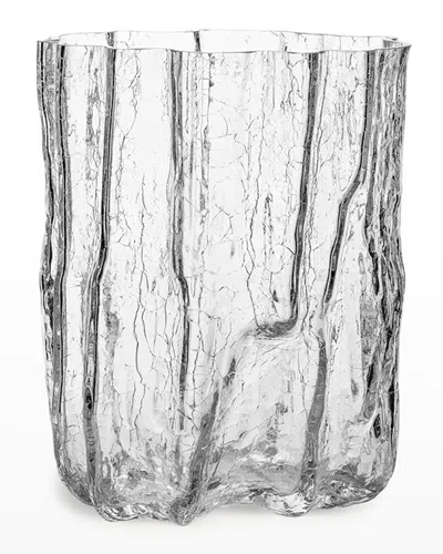 Kosta Boda Crackle Tall Crystal Vase In Clear