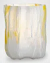 Kosta Boda Crackle Tall Vase, 11" In Yellow