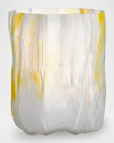 Kosta Boda Crackle Tall Vase, 11" In Yellow