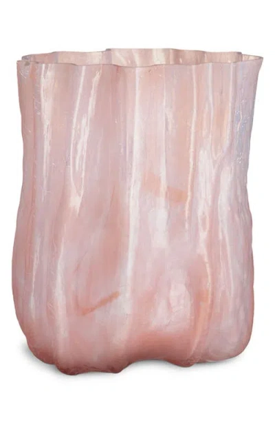 Kosta Boda Crackle Tall Vase In Pink