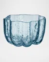 Kosta Boda Crackle Votive Bowl In Blue