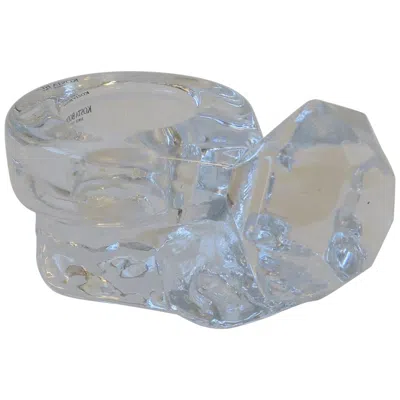 Pre-owned Kosta Boda Crystal Jewelry Dish Diamond Ring By  Sweden In Gray