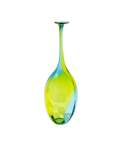 Kosta Boda Fidji Medium Crystal Glass Art 14" In Green