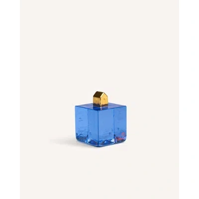 Kosta Boda Fortress Cube In Blue