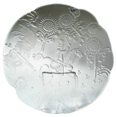 Pre-owned Kosta Boda - Göran Wärff - Dalom Pressed Glass Plate - Sweden - Circa 1970's In Gray