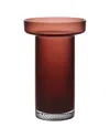 Kosta Boda Handmade Limelight Rose Caramel Vase In Red