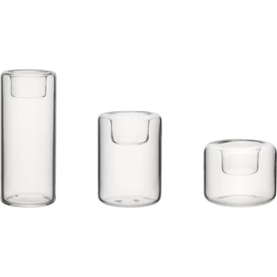 Kosta Boda Happy Set Of 3 Glass Votive Holders In Transparent