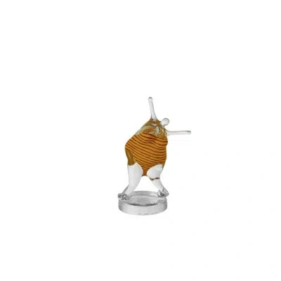 Kosta Boda Happy Yuk Figurine In Orange,red,clear