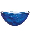 Kosta Boda Large Contrast Bowl In Blue
