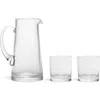 Kosta Boda Dnu  Limelight Jug & 2 Double Old Fashioned Glasses Gift Set Monogram (a-z) In Clear