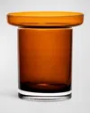 Kosta Boda Limelight Burgundy Low Vase In Amber
