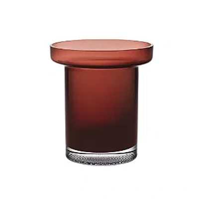 Kosta Boda Limelight Low Vase In Burgundy