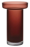 Kosta Boda Handmade Limelight Rose Caramel Vase In Red
