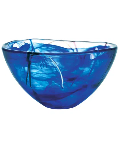 Kosta Boda Medium Contrast Bowl In Blue