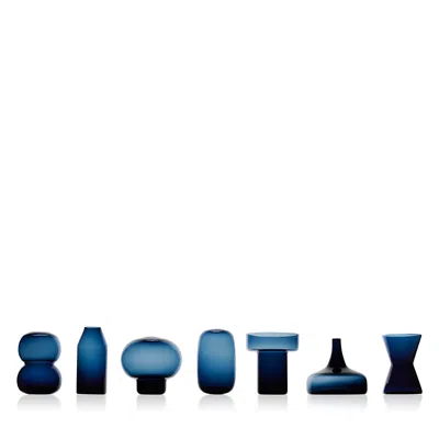 Kosta Boda Midsummer Mini Vases, Set Of 7 In Blue