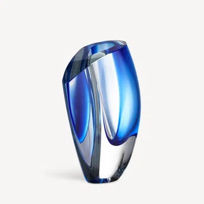 Kosta Boda Mirage Handmade Crystal Glass Table Vase In Blue