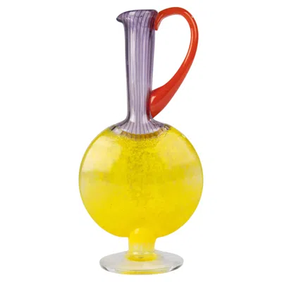 Pre-owned Kosta Boda Modern Art Glass Carafe -  - Kjell Engman Design In Yellow