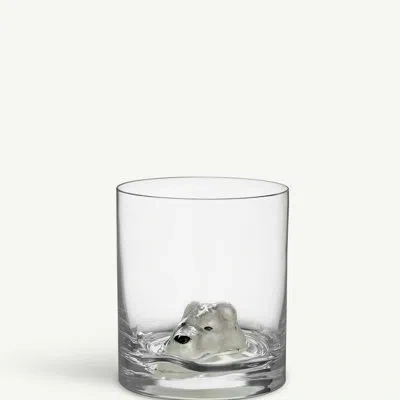 Kosta Boda New Friends Tumbler Arctic Fox In Silver,clear