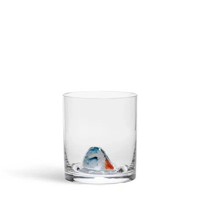 Kosta Boda New Friends Tumbler Bird In Blue,orange,clear
