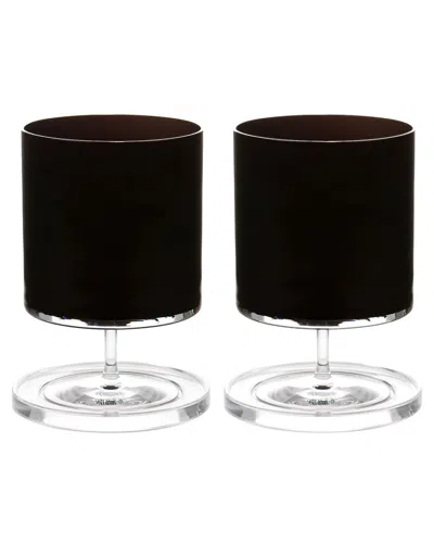 Kosta Boda Orrefors By Karl Lagerfeld Set Of 2 All Purpose Glasses In Black
