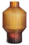 Kosta Boda Dark Amber Pavilion Vase In Orange