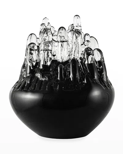Kosta Boda Polar Large Glass Sculpture In Black