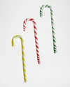 Kosta Boda Polka Candy Cane Christmas Decorations, Set Of 3 In Multi
