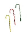 Kosta Boda Polka Candy Cane Holiday Decor, Set Of 3 In Multicolor