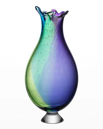 Kosta Boda Poppy Small Vase In Purple/green