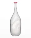 Kosta Boda Red Rim White Bottle In Multi  Color