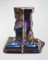 Kosta Boda Rocky Baroque Amber Haze Medium Candlestick, 5.9" In Metallic